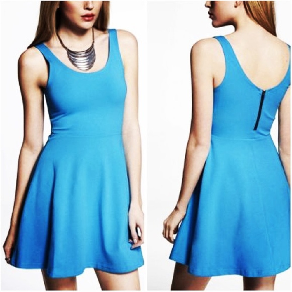 Express A line Skater Blue Dress Extra Small XS